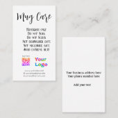 Carte De Visite Instructions de soins de la moisissure ajouter le (Devant / Derrière)