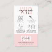 Carte De Visite Instructions de soins de la perruque Logo rose pâl (Dos)