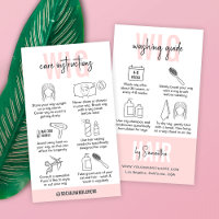 Instructions de soins de la perruque Logo rose pâl