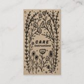 Carte De Visite INSTRUCTIONS DE SOINS Fleur sauvage très élégant K (Devant)