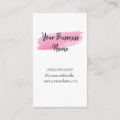 Carte De Visite Instructions de soins postérieurs Aquarelle rose (Dos)