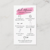 Carte De Visite Instructions de soins postérieurs Aquarelle rose (Devant)