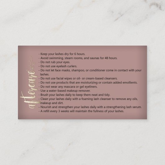 Carte De Visite Instructions de soins postérieurs Brosses Microbla (Dos)