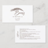 Carte De Visite Instructions de soins postérieurs Brow Logo Microb (Devant / Derrière)