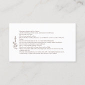 Carte De Visite Instructions de soins postérieurs Brow Logo Microb (Dos)