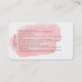 Carte De Visite Instructions de soins postérieurs Brow Logo Microb (Dos)