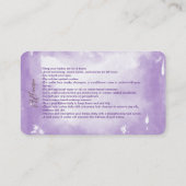 Carte De Visite Instructions de soins postérieurs Brow Logo Microb (Dos)