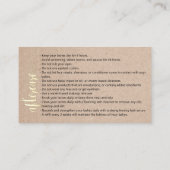 Carte De Visite Instructions de soins postérieurs Brow Microblade  (Dos)