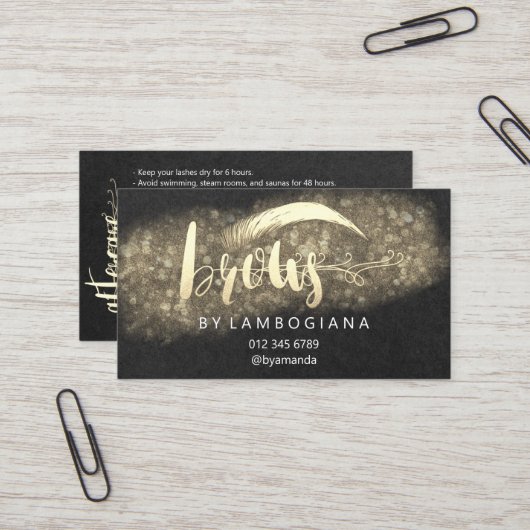 Carte De Visite Instructions de soins postérieurs Brow Microblade  (Devant/Arrière en situation)