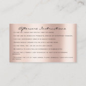 Carte De Visite Instructions de soins postérieurs Brows Princess M (Dos)