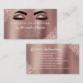Carte De Visite Instructions de soins postérieurs Eyelashes Rose G (Devant / Derrière)