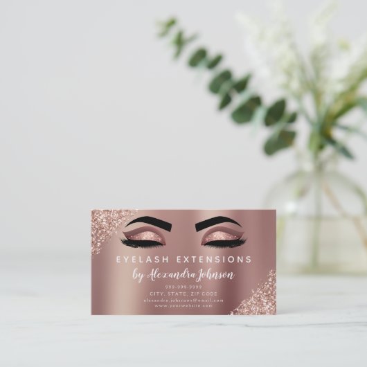 Carte De Visite Instructions de soins postérieurs Eyelashes Rose G (Debout devant)