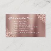 Carte De Visite Instructions de soins postérieurs Eyelashes Rose G (Dos)