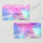 Carte De Visite Instructions de soins postérieurs Lash Lash Bright (Devant / Derrière)