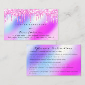 Carte De Visite Instructions de soins postérieurs Lash Pink Driver (Devant / Derrière)