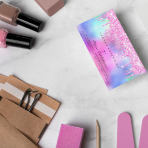 Carte De Visite Instructions de soins postérieurs Lash Rose Étince