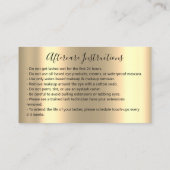 Carte De Visite Instructions de soins postérieurs Lash Rose Gold B (Dos)
