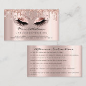 Carte De Visite Instructions de soins postérieurs Lash Rose Gold D (Devant / Derrière)