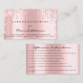 Carte De Visite Instructions de soins postérieurs Lash Rose Gold D (Devant / Derrière)