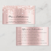 Carte De Visite Instructions de soins postérieurs Lash Rose Gold D (Devant / Derrière)