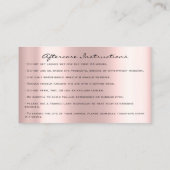 Carte De Visite Instructions de soins postérieurs Lash Rose Gold D (Dos)
