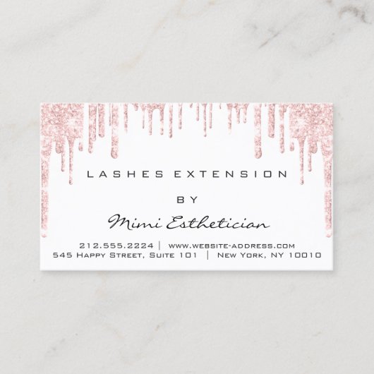 Carte De Visite Instructions de soins postérieurs Lash Rose Lecteu (Devant)