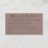 Carte De Visite Instructions de soins postérieurs Lash Rose Oeil L (Dos)