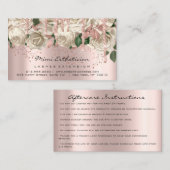 Carte De Visite Instructions de soins postérieurs Lash Roses Drive (Devant / Derrière)
