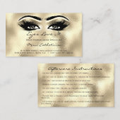 Carte De Visite Instructions de soins postérieurs Lashes Champaign (Devant / Derrière)