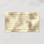 Carte De Visite Instructions de soins postérieurs Lashes Champaign (Dos)