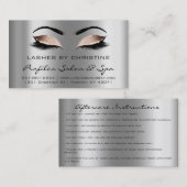 Carte De Visite Instructions de soins postérieurs Lashes Extension (Devant / Derrière)