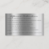 Carte De Visite Instructions de soins postérieurs Lashes Extension (Dos)