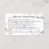 Carte De Visite Instructions de soins postérieurs Lashes Marbre Go (Dos)