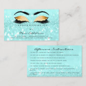 Carte De Visite Instructions de soins postérieurs Lashes Ocean Blu (Devant / Derrière)