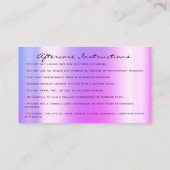 Carte De Visite Instructions de soins postérieurs Lashes Pink Driv (Dos)