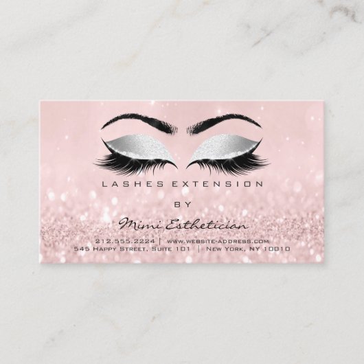 Carte De Visite Instructions de soins postérieurs Lashes rose Part (Devant)