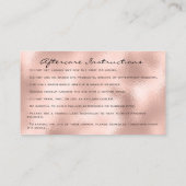 Carte De Visite Instructions de soins postérieurs Lashes Rose rose (Dos)