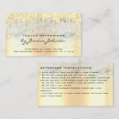 Carte De Visite Instructions de soins postérieurs Lecteurs de Part (Devant / Derrière)