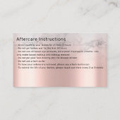 Carte De Visite Instructions de soins postérieurs Parties scintill (Dos)