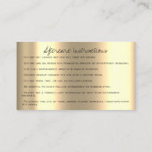 Carte De Visite Instructions de soins postérieurs Prolongation de  (Dos)