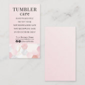 Carte De Visite Instructions de soins Tumbler moderne rose géométr (Devant / Derrière)