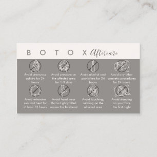 Carte De Visite Instructions de suivi après Botox Cream Tan