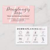 Carte De Visite Instructions de suivi après dermaplaning rose (Devant / Derrière)