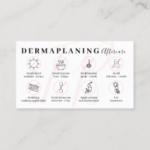 Carte De Visite Instructions de suivi après dermaplaning rose
