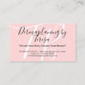 Carte De Visite Instructions de suivi après dermaplaning rose (Devant)