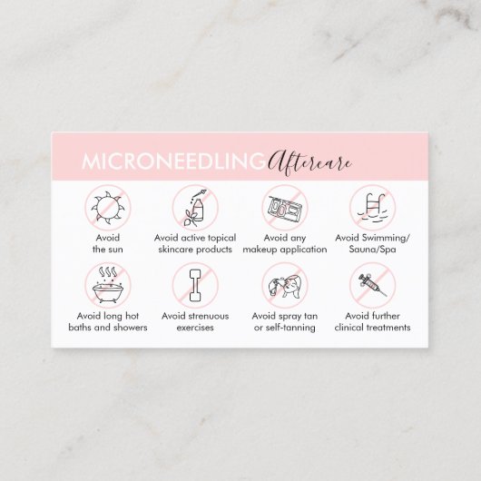 Carte De Visite Instructions de suivi après microneedling (Dos)