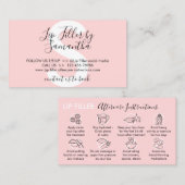 Carte De Visite Instructions de suivi après remplissage des lèvres (Devant / Derrière)