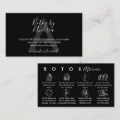 Carte De Visite Instructions de suivi de Botox noir (Devant / Derrière)