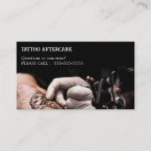 Carte De Visite Instructions de suivi de tatouage (Devant)