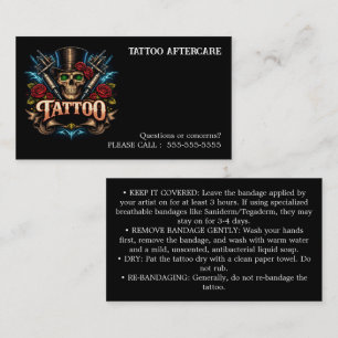 Carte De Visite Instructions de suivi de tatouage